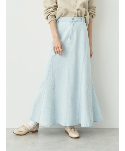 earth music&ecology(アースミュージックアンドエコロジー)の「デニムマーメイドスカート(スカート・レディース・アイボリー/サックスブルー/ダークインディゴブルー・S/M)」の19枚目の写真