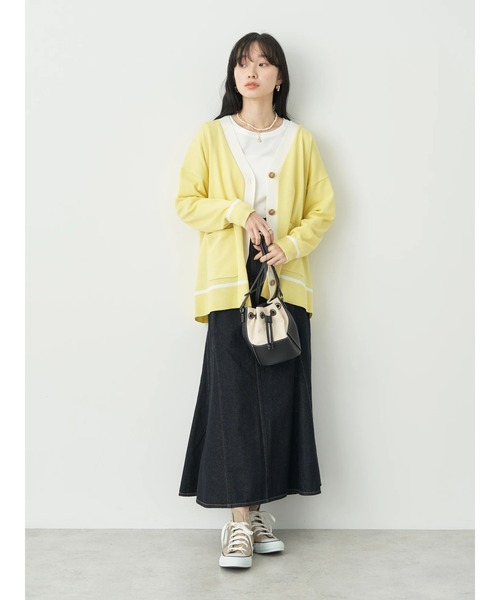 earth music&ecology(アースミュージックアンドエコロジー)の「デニムマーメイドスカート(スカート・レディース・アイボリー/サックスブルー/ダークインディゴブルー・S/M)」の6枚目の写真