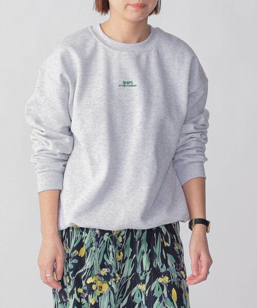 SHIPS（シップス）の「*SHIPS: STYLISH STANDARD ミニ ロゴ 刺繍 クルーネック スウェット（スウェット・メンズ・グレー/ブラック/ホワイト/ライトグレー・SMALL/MEDIUM/LARGE/X-LARGE/XX-LARGE）」の4枚目の写真