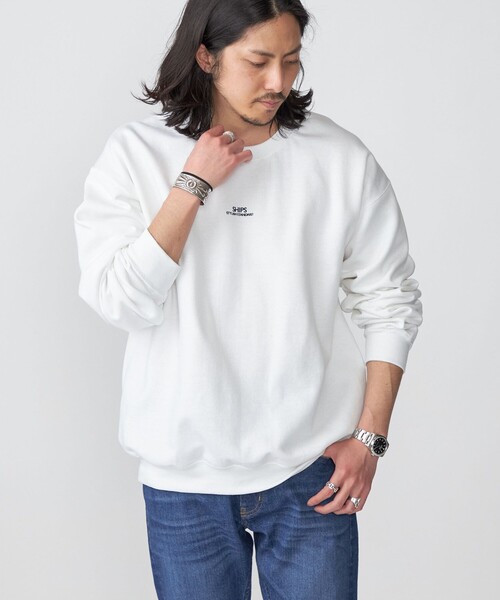 SHIPS（シップス）の「*SHIPS: STYLISH STANDARD ミニ ロゴ 刺繍 クルーネック スウェット（スウェット・メンズ・グレー/ブラック/ホワイト/ライトグレー・SMALL/MEDIUM/LARGE/X-LARGE/XX-LARGE）」の8枚目の写真