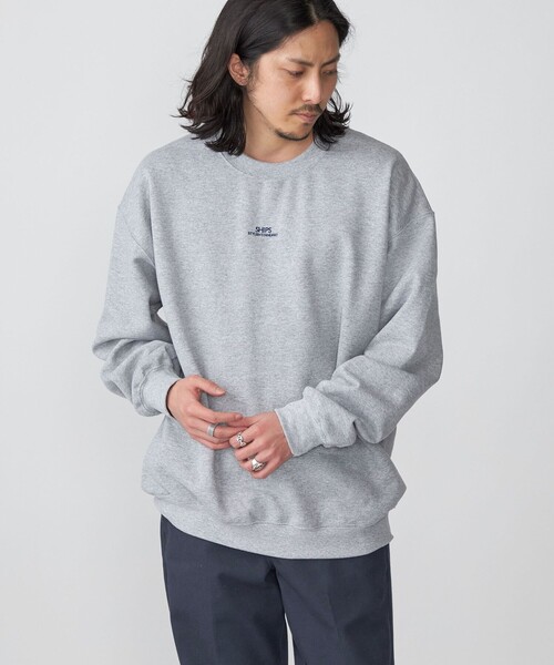 SHIPS（シップス）の「*SHIPS: STYLISH STANDARD ミニ ロゴ 刺繍 クルーネック スウェット（スウェット・メンズ・グレー/ブラック/ホワイト/ライトグレー・SMALL/MEDIUM/LARGE/X-LARGE/XX-LARGE）」の16枚目の写真