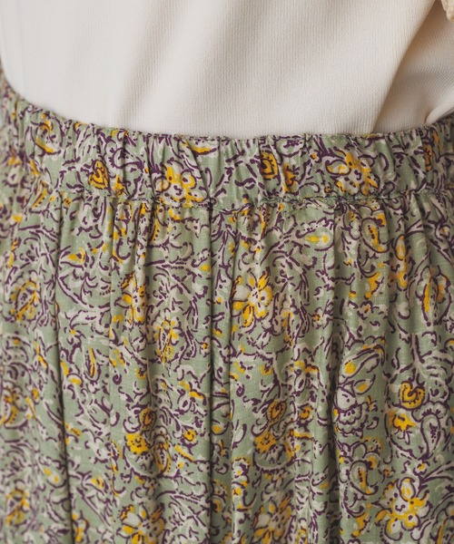 lil nina（リルニーナ）の「レーヨン プリント ギャザースカート（スカート・レディース・チャコール/グリーン/ブルー・FREE）」の9枚目の写真