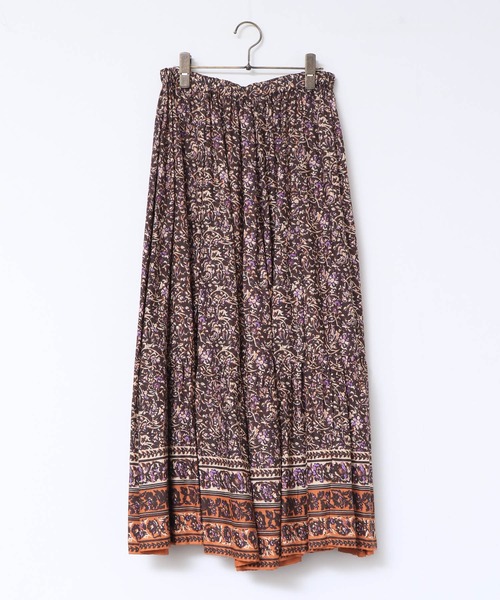 lil nina（リルニーナ）の「レーヨン プリント ギャザースカート（スカート・レディース・チャコール/グリーン/ブルー・FREE）」の15枚目の写真