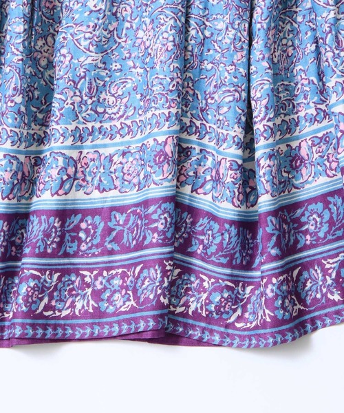 lil nina（リルニーナ）の「レーヨン プリント ギャザースカート（スカート・レディース・チャコール/グリーン/ブルー・FREE）」の21枚目の写真