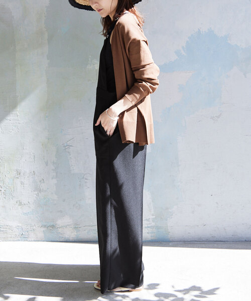 SLOBE IENA(スローブイエナ)の「リネンライクバッククロスサロペット(サロペット/オーバーオール・レディース・ブラック/ベージュ・36/38)」の6枚目の写真