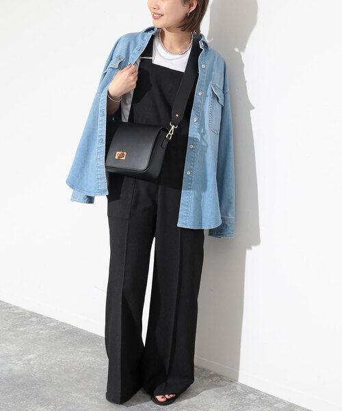 SLOBE IENA(スローブイエナ)の「リネンライクバッククロスサロペット(サロペット/オーバーオール・レディース・ブラック/ベージュ・36/38)」の7枚目の写真