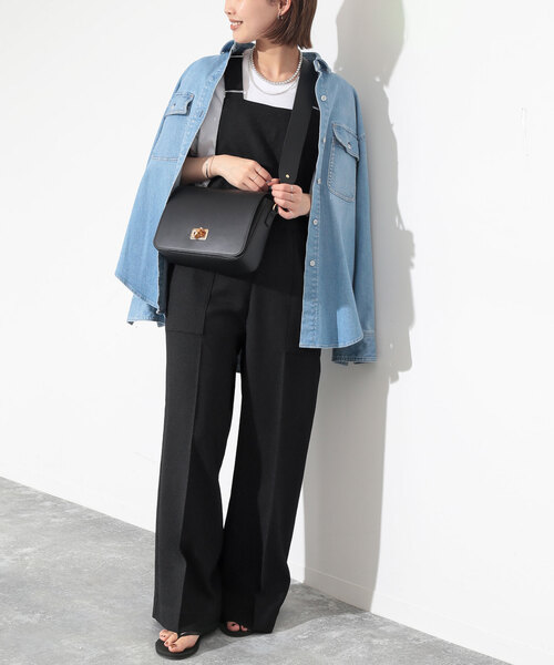 SLOBE IENA(スローブイエナ)の「リネンライクバッククロスサロペット(サロペット/オーバーオール・レディース・ブラック/ベージュ・36/38)」の8枚目の写真