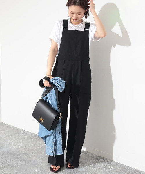 SLOBE IENA(スローブイエナ)の「リネンライクバッククロスサロペット(サロペット/オーバーオール・レディース・ブラック/ベージュ・36/38)」の9枚目の写真