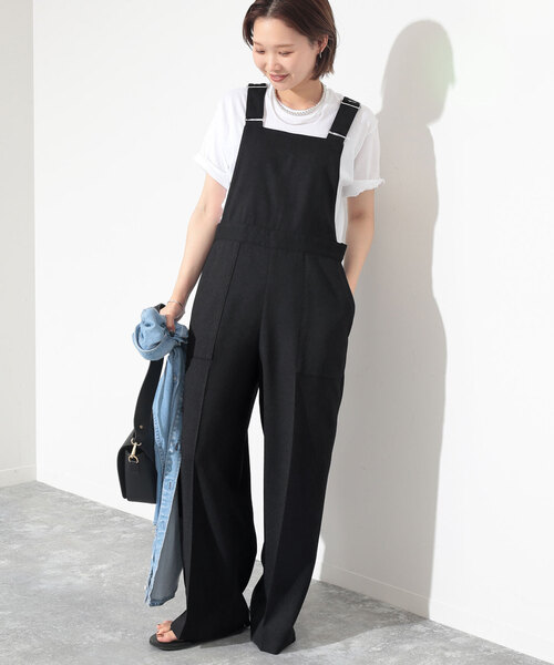 SLOBE IENA(スローブイエナ)の「リネンライクバッククロスサロペット(サロペット/オーバーオール・レディース・ブラック/ベージュ・36/38)」の10枚目の写真