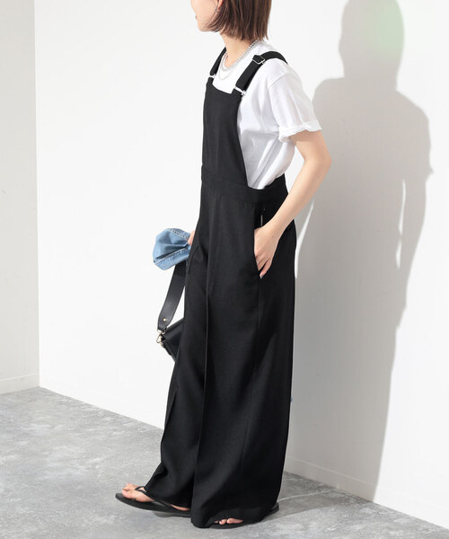 SLOBE IENA(スローブイエナ)の「リネンライクバッククロスサロペット(サロペット/オーバーオール・レディース・ブラック/ベージュ・36/38)」の11枚目の写真