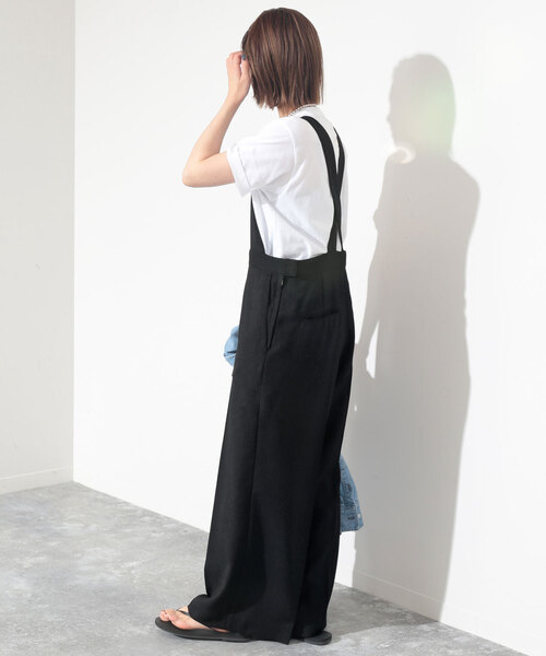 SLOBE IENA(スローブイエナ)の「リネンライクバッククロスサロペット(サロペット/オーバーオール・レディース・ブラック/ベージュ・36/38)」の12枚目の写真