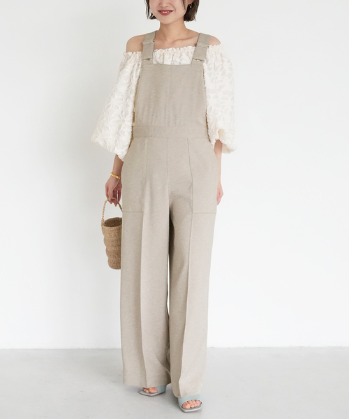 SLOBE IENA(スローブイエナ)の「リネンライクバッククロスサロペット(サロペット/オーバーオール・レディース・ブラック/ベージュ・36/38)」の15枚目の写真