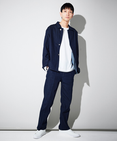 COMME CA ISM（コムサイズム）の「フェイクレイヤード ７分袖 クルーネック Ｔシャツ（Tシャツ/カットソー・メンズ・ブラック/ライトグレー/ホワイト/チャコール・L/M）」の9枚目の写真