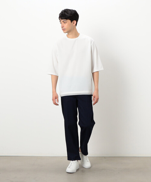 COMME CA ISM（コムサイズム）の「フェイクレイヤード ７分袖 クルーネック Ｔシャツ（Tシャツ/カットソー・メンズ・ブラック/ライトグレー/ホワイト/チャコール・L/M）」の10枚目の写真