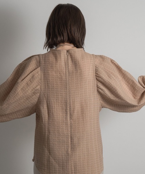 lawgy（ラウジー）の「see through check tops（Tシャツ/カットソー・レディース・ピンクベージュ/ベージュ/アイボリー・FREE）」の14枚目の写真