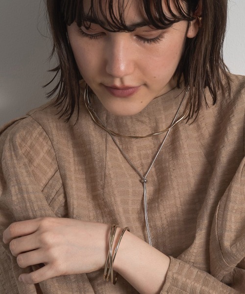 lawgy（ラウジー）の「see through check tops（Tシャツ/カットソー・レディース・ピンクベージュ/ベージュ/アイボリー・FREE）」の15枚目の写真