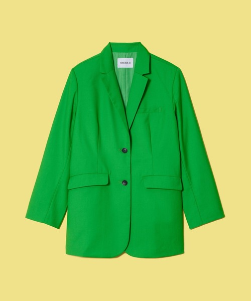 FOREVER 21(フォーエバー トゥエンティーワン)の「【POP】ビッグテーラードジャケット(その他アウター・レディース・グリーン・FREE)」の1枚目の写真