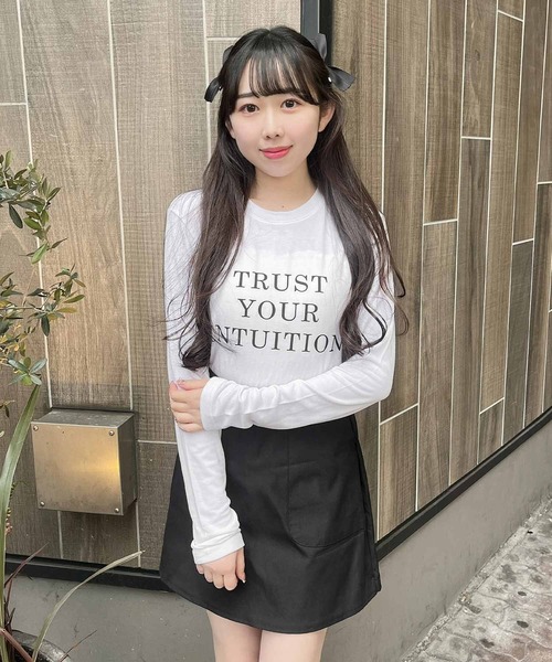 Rmine(アールマイン)の「フロントロゴロンT(Tシャツ/カットソー・レディース・ホワイト/ブラック・FREE)」の4枚目の写真