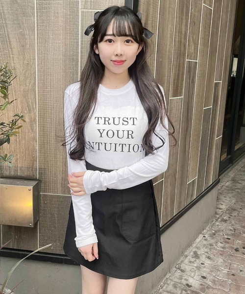 Rmine(アールマイン)の「フロントロゴロンT(Tシャツ/カットソー・レディース・ホワイト/ブラック・FREE)」の6枚目の写真