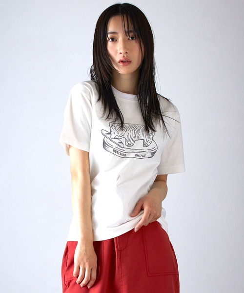 AUG(オーグ)の「AUG キボリクマ プリント Tee(Tシャツ/カットソー・レディース・ピンク系/ブラック/イエロー系/グリーン系/オフホワイト/グレイッシュベージュ・FREE)」の20枚目の写真