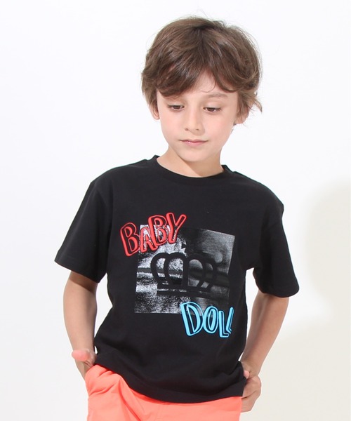 BABYDOLL（ベビードール）の「親子お揃い ネオンロゴTシャツ 8069K（Tシャツ/カットソー・キッズ・ブラック/ホワイト・130cm/140cm/120cm/150cm/80ｃｍ/110cm/90cm/100cm）」の8枚目の写真
