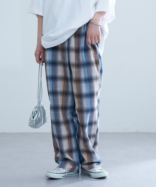 CIAOPANIC TYPY（チャオパニックティピー）の「オンブレチェックシアサッカーイージーパンツ（その他パンツ・メンズ・イエロー/ブルー/ブラック・MEDIUM/LARGE）」の8枚目の写真