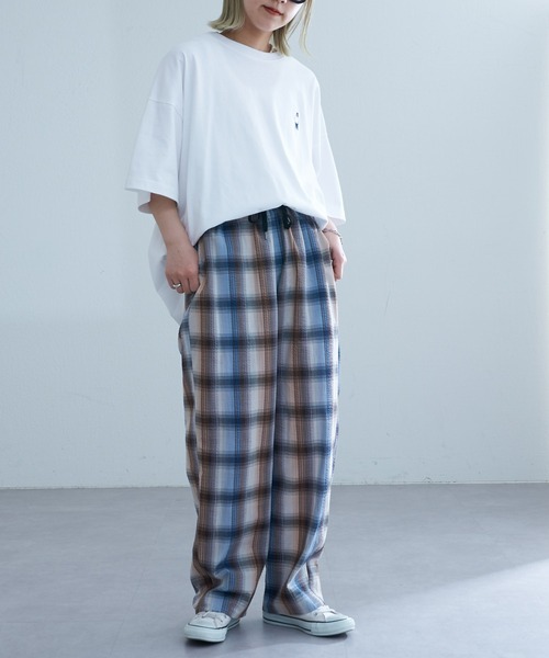 CIAOPANIC TYPY（チャオパニックティピー）の「オンブレチェックシアサッカーイージーパンツ（その他パンツ・メンズ・イエロー/ブルー/ブラック・MEDIUM/LARGE）」の9枚目の写真