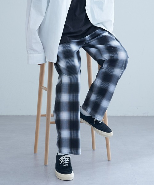 CIAOPANIC TYPY（チャオパニックティピー）の「オンブレチェックシアサッカーイージーパンツ（その他パンツ・メンズ・イエロー/ブルー/ブラック・MEDIUM/LARGE）」の12枚目の写真