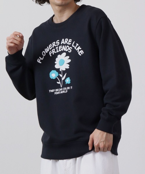 MODISH GAZE（モディシュガゼ）の「MODISH GAZE 裏毛スウェット フラワー発泡プリント（スウェット・メンズ・ネイビー/オートミール/ブラック・M/LL/L）」の11枚目の写真