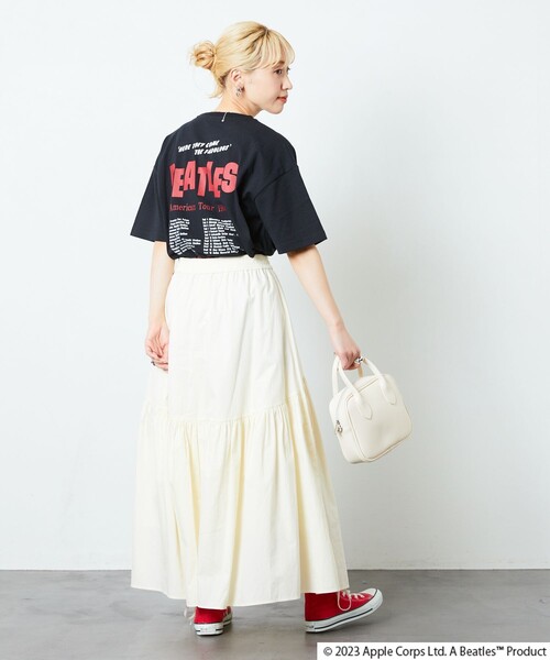 FREAK'S STORE(フリークスストア)の「【限定展開】THE BEATLES/ザ・ビートルズ 別注TOUR Tシャツ(Tシャツ/カットソー・レディース・ブラック/グレー/ピンク/オフホワイト・フリ-)」の6枚目の写真