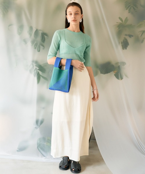 Solace（ソレイス）の「幾何学柄ニットバッグ（ハンドバッグ・レディース・ブルー/イエロー/ブラック・FREE）」の13枚目の写真