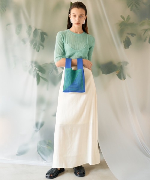 Solace（ソレイス）の「幾何学柄ニットバッグ（ハンドバッグ・レディース・ブルー/イエロー/ブラック・FREE）」の12枚目の写真