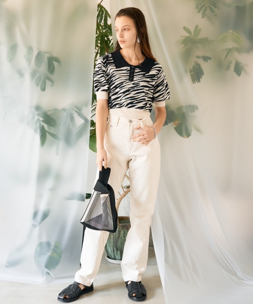 Solace（ソレイス）の「幾何学柄ニットバッグ（ハンドバッグ・レディース・ブルー/イエロー/ブラック・FREE）」の8枚目の写真