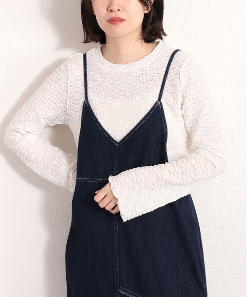 cepo(セポ)の「花レースフレアスリーブトップス(Tシャツ/カットソー・レディース・ブラック/オフホワイト・M)」の4枚目の写真
