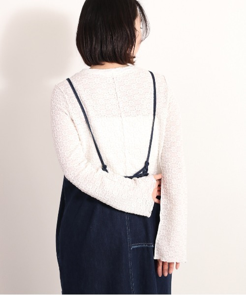 cepo(セポ)の「花レースフレアスリーブトップス(Tシャツ/カットソー・レディース・ブラック/オフホワイト・M)」の8枚目の写真