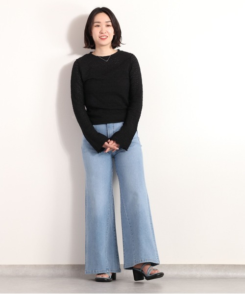 cepo(セポ)の「花レースフレアスリーブトップス(Tシャツ/カットソー・レディース・ブラック/オフホワイト・M)」の17枚目の写真