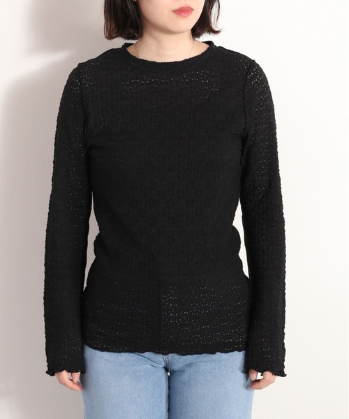 cepo(セポ)の「花レースフレアスリーブトップス(Tシャツ/カットソー・レディース・ブラック/オフホワイト・M)」の20枚目の写真