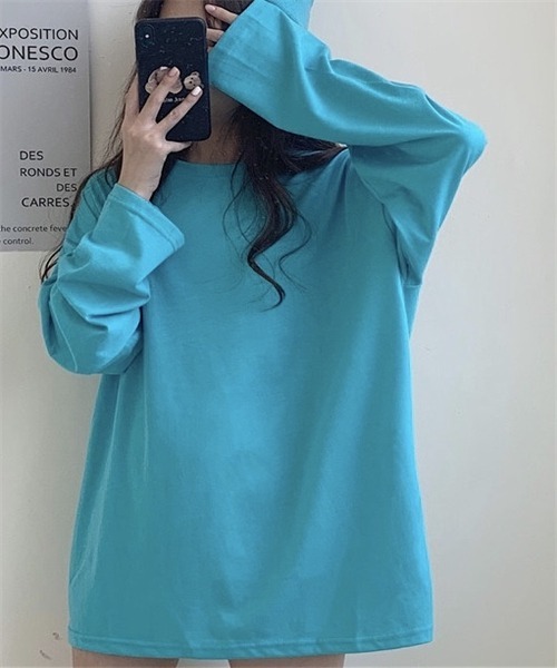 Dream garden(ドリームガーデン)の「ロングスリーブ Tシャツ(Tシャツ/カットソー・レディース・ホワイト/ライトグリーン/ピンク/パープル/ダークグレー/ブルーグレー/ブラック/イエロー/ブルー/ダークブルー/オレンジ/レンガ/チェリーピンク・M/XL/XXL/L)」の6枚目の写真