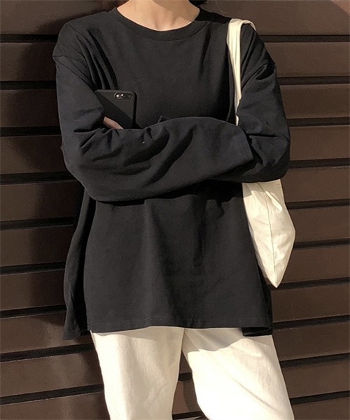 Dream garden(ドリームガーデン)の「ロングスリーブ Tシャツ(Tシャツ/カットソー・レディース・ホワイト/ライトグリーン/ピンク/パープル/ダークグレー/ブルーグレー/ブラック/イエロー/ブルー/ダークブルー/オレンジ/レンガ/チェリーピンク・M/XL/XXL/L)」の3枚目の写真