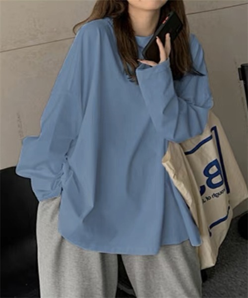 Dream garden(ドリームガーデン)の「ロングスリーブ Tシャツ(Tシャツ/カットソー・レディース・ホワイト/ライトグリーン/ピンク/パープル/ダークグレー/ブルーグレー/ブラック/イエロー/ブルー/ダークブルー/オレンジ/レンガ/チェリーピンク・M/XL/XXL/L)」の4枚目の写真