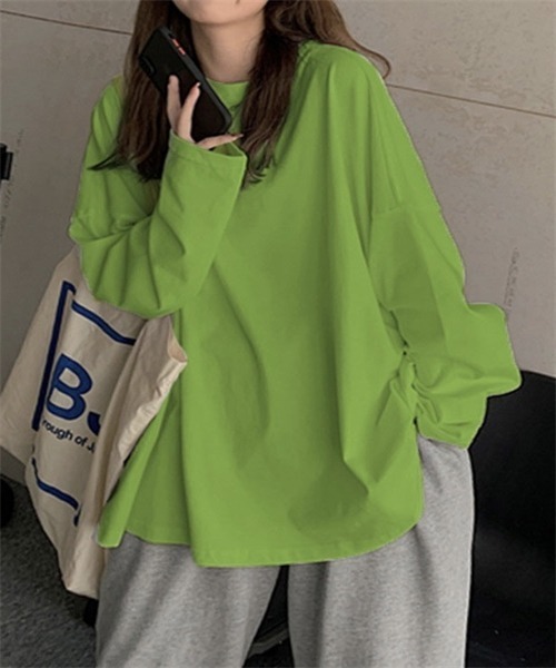 Dream garden(ドリームガーデン)の「ロングスリーブ Tシャツ(Tシャツ/カットソー・レディース・ホワイト/ライトグリーン/ピンク/パープル/ダークグレー/ブルーグレー/ブラック/イエロー/ブルー/ダークブルー/オレンジ/レンガ/チェリーピンク・M/XL/XXL/L)」の14枚目の写真