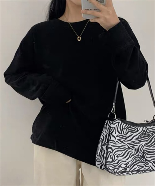 Dream garden(ドリームガーデン)の「ロングスリーブ Tシャツ(Tシャツ/カットソー・レディース・ホワイト/ライトグリーン/ピンク/パープル/ダークグレー/ブルーグレー/ブラック/イエロー/ブルー/ダークブルー/オレンジ/レンガ/チェリーピンク・M/XL/XXL/L)」の17枚目の写真