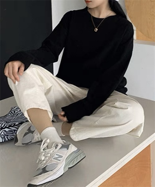 Dream garden(ドリームガーデン)の「ロングスリーブ Tシャツ(Tシャツ/カットソー・レディース・ホワイト/ライトグリーン/ピンク/パープル/ダークグレー/ブルーグレー/ブラック/イエロー/ブルー/ダークブルー/オレンジ/レンガ/チェリーピンク・M/XL/XXL/L)」の22枚目の写真