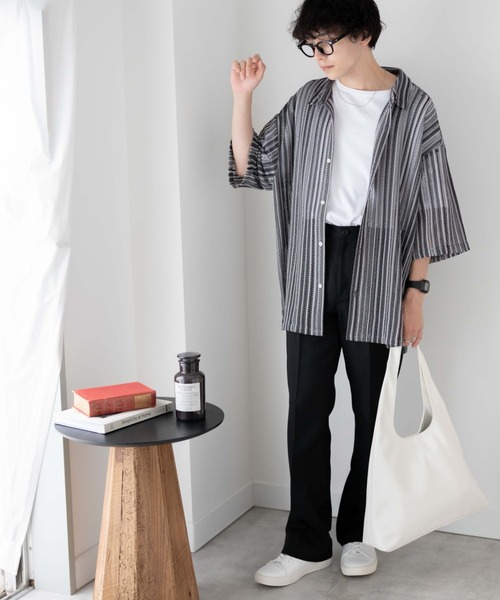 WEGO（ウィゴー）の「WEGO/メッシュBIGシャツ（シャツ/ブラウス・メンズ・その他1/その他2/ブラック系その他/ホワイト系その他/グリーン系その他/パープル/その他3・MEDIUM/LARGE）」の11枚目の写真