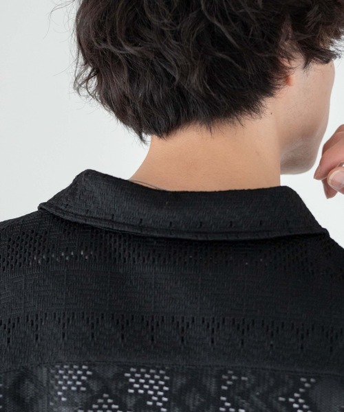 WEGO（ウィゴー）の「WEGO/メッシュBIGシャツ（シャツ/ブラウス・メンズ・その他1/その他2/ブラック系その他/ホワイト系その他/グリーン系その他/パープル/その他3・MEDIUM/LARGE）」の15枚目の写真