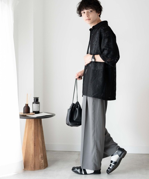 WEGO（ウィゴー）の「WEGO/メッシュBIGシャツ（シャツ/ブラウス・メンズ・その他1/その他2/ブラック系その他/ホワイト系その他/グリーン系その他/パープル/その他3・MEDIUM/LARGE）」の22枚目の写真