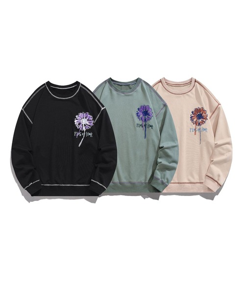 HOOK -original- 飾りステッチマーガレットフリンジ刺繍スウェット（スウェット）｜HOOK（フック）