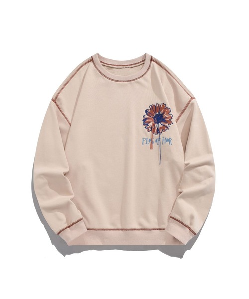 HOOK -original- 飾りステッチマーガレットフリンジ刺繍スウェット（スウェット）｜HOOK（フック）