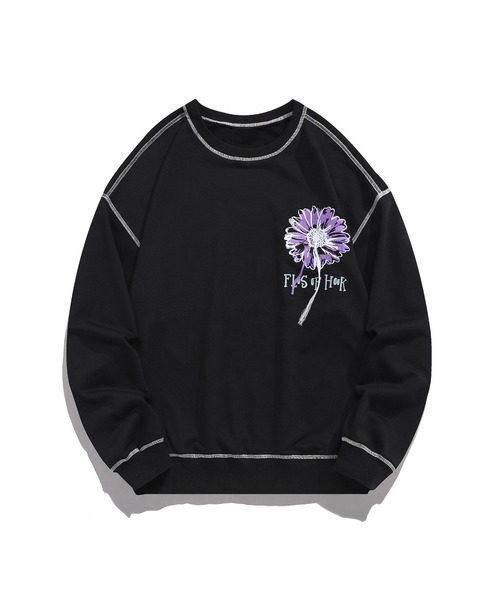 HOOK -original- 飾りステッチマーガレットフリンジ刺繍スウェット（スウェット）｜HOOK（フック）