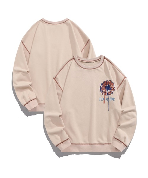 HOOK -original- 飾りステッチマーガレットフリンジ刺繍スウェット（スウェット）｜HOOK（フック）